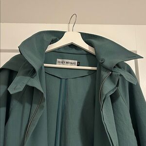 Issey Miyake Women's Blue Trench Coat